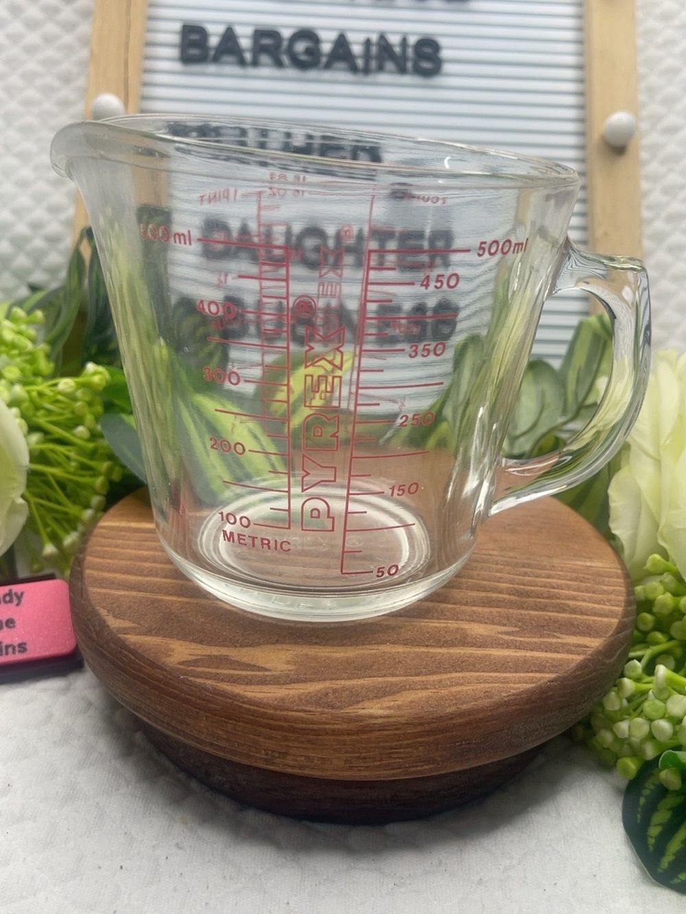 PYREX Clear Glass 500ml Measuring Cup with Red Markings